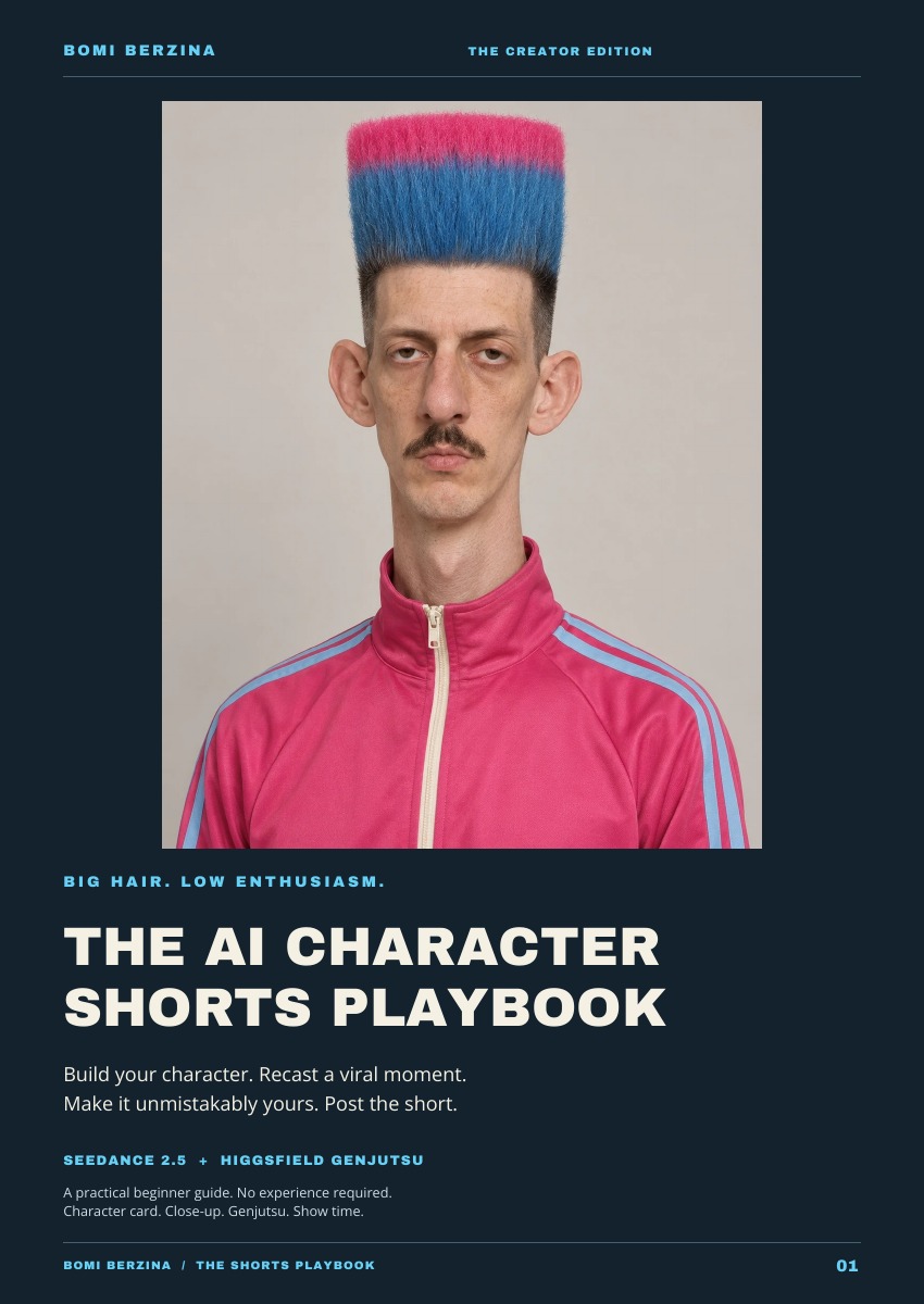 The Bomi Berzina AI Character Shorts Playbook cover